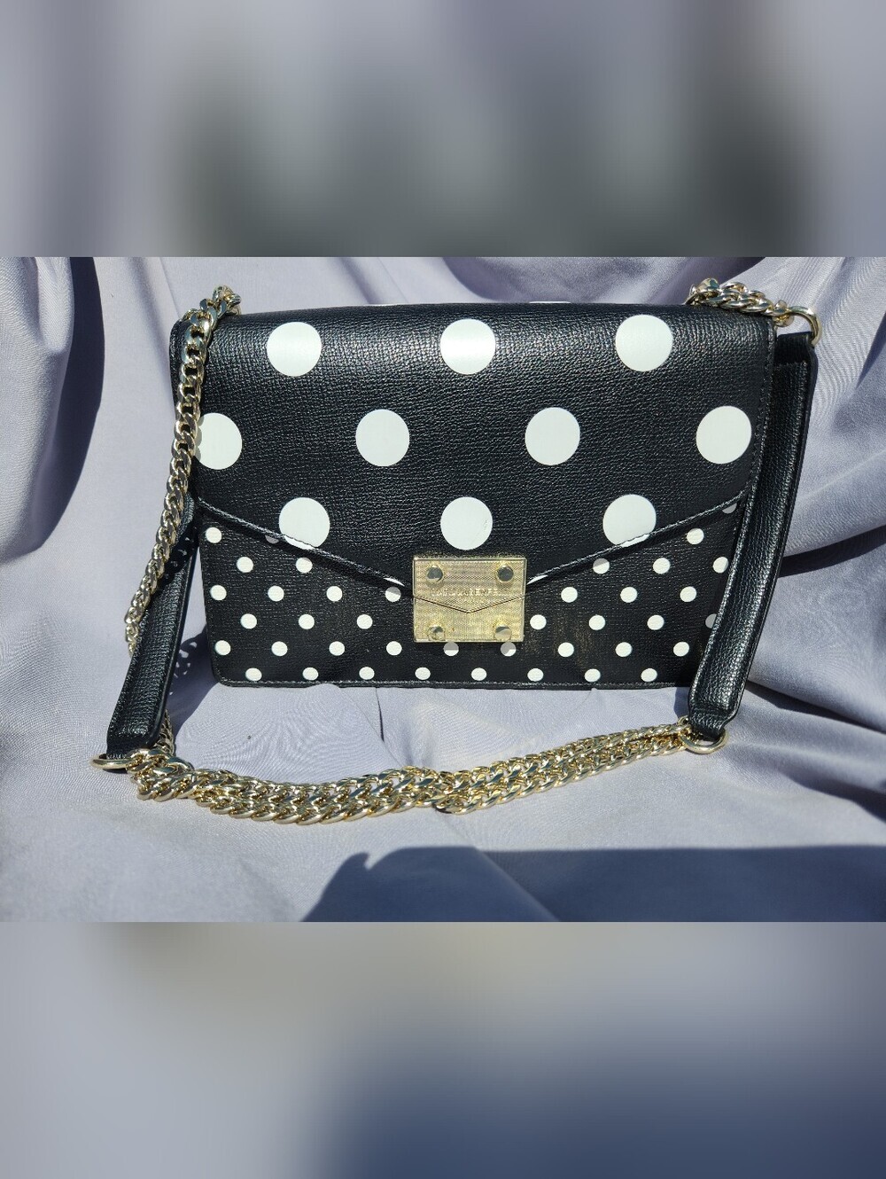 Karl Lagerfeld Polka Dot Chain Shoulder Bag - Picture 3 of 14